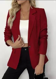 Women's Loose Single-Breasted Solid Color Blazer | Jacket