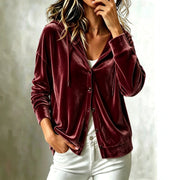 Women's Hooded Button-Down Cardigan | Loose Solid Color Long Sleeve