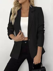 Women's Loose Single-Breasted Solid Color Blazer | Jacket