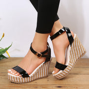 Women's Wedge Straw Woven Ankle-Strap Sandals | Hemp Rope Summer Shoes