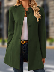 Women's Casual Stand Collar Woolen Coat | Versatile Outerwear