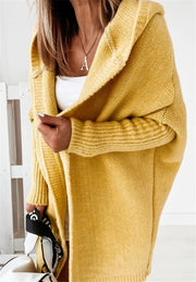 Women's Oversized Bat Sleeve Hooded Cardigan | Loose Knit Sweater