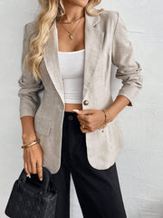 Women's Loose Single-Breasted Solid Color Blazer | Jacket