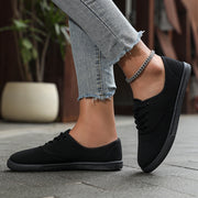 Women's Classic White Canvas Training Shoes | Flat Casual Sneakers