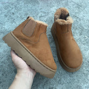 Women's Winter Snow Boots | Flat Thick-Soled Plush Ankle Boots