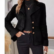 Women's Warm Faux Fur Lapel Jacket | Casual Pocket Outerwear