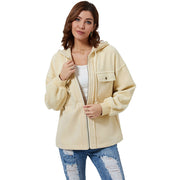 Women's Solid Zipper Coat | Thermal Long Sleeve Casual Jacket