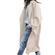 Women's Casual Long Woolen Coat | Single Breasted Lapel Jacket with Pockets