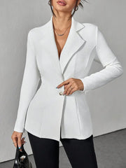 Women's Waist-Cinching Single-Button Blazer | Lapel Outerwear