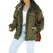 Retro Winter Coat | Women's Fur Collar Long Sleeve Jacket