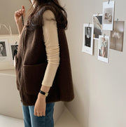 Women's Lamb Wool Vest Jacket | Lightweight Layering Top