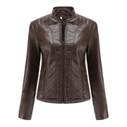 Women's PU Leather Motorcycle Jacket