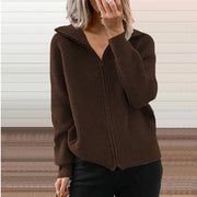 Women's Striped Zip Knit Cardigan