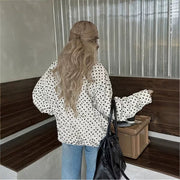 Women's Polka-Dot Relaxed-Fit Short Coat | Casual Zip-Up Outerwear