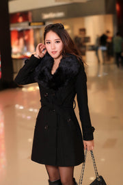 Plus Size Wool Coat | Women's Double-Breasted Winter Jacket