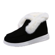 Women's Large Size Round Toe Cotton Shoes | Flat Casual Warm Flats