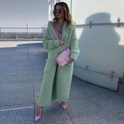 Women's Long Knit Cardigan, Chunky Knitwear Coat – Winter Casual