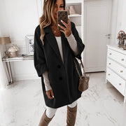 Elegant Lapel Coat | Women's Vintage Wool Winter Jacket
