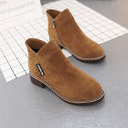 Women's Frosted Chunky Heel Ankle Boots | Vintage Fall Winter Boots