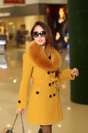 Plus Size Wool Coat | Women's Double-Breasted Winter Jacket