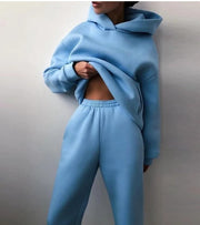 Women's Hooded Sweater Two-Piece Tracksuit | Casual Knit Set