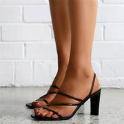 Women's Plus Size Stiletto Sandals | Fish Mouth Cross-Belt High Heels