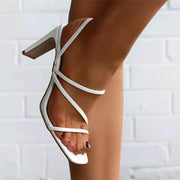 Women's Plus Size Stiletto Sandals | Fish Mouth Cross-Belt High Heels