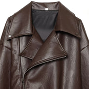 Women's Elegant Lace-Up Cropped Faux Leather Jacket | Outerwear