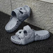 Women's Halloween Skull Design Slippers | Funny Indoor Outdoor Slides