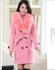 Plus Size Wool Coat | Women's Double-Breasted Winter Jacket