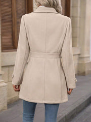 Women's Elegant Single-Breasted Woolen Coat | Mid-Length Lapel Jacket