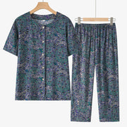 Women's Geometric Two-Piece Suit | Loose Summer Casual Polyester Shorts Set