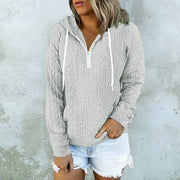 Women's Twist Texture Hoodie Drawstring Sweatshirt | Casual Daily Wear
