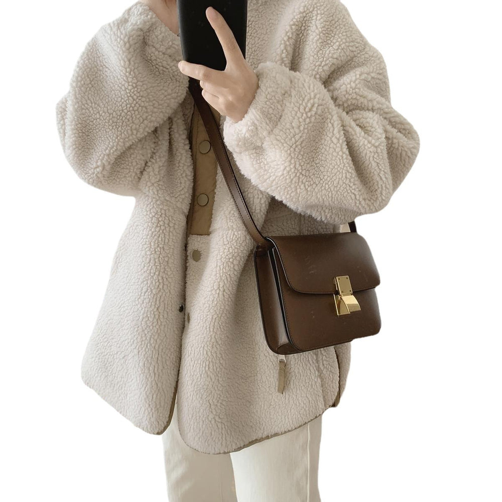 Women's Winter Padded Coat | Lamb Wool Stand Collar Jacket