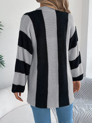 Women's Color Block Bell Sleeve Cardigan Coat – Casual