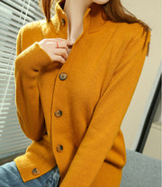 Women's Wool-Blend Knit Cardigan Jacket - Casual