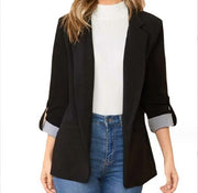 Women's Elegant Slim-Fit Patchwork Lapel Blazer | Autumn Winter Blazer