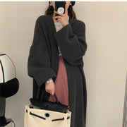 Loose Contrast Stitch Cardigan | Women's Long Sleeve Knit Top