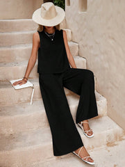 Women's Sleeveless Pants Suit | Loose Casual Summer Two-Piece Set