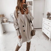 Elegant Lapel Coat | Women's Vintage Wool Winter Jacket