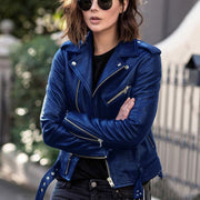 Women's Street Style Faux Leather Zip-Up Jacket | Outerwear