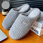 Women's Solid Color Cotton Slippers | Warm Winter House Shoes