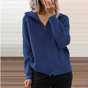 Women's Striped Zip Knit Cardigan