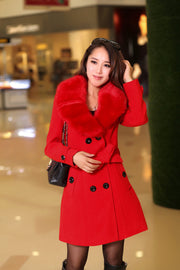 Plus Size Wool Coat | Women's Double-Breasted Winter Jacket