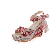 Women's Spring/Summer Peep Toe Wedge Sandals | Black Open Toe Casual Shoes