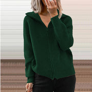 Women's Striped Zip Knit Cardigan