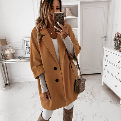 Elegant Lapel Coat | Women's Vintage Wool Winter Jacket