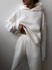 Women's Hooded Sweater Two-Piece Tracksuit | Casual Knit Set