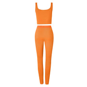 Women's Yoga Two-Piece Suit – Sleeveless Vest & Cropped Pants Set