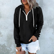 Women's Twist Texture Hoodie Drawstring Sweatshirt | Casual Daily Wear